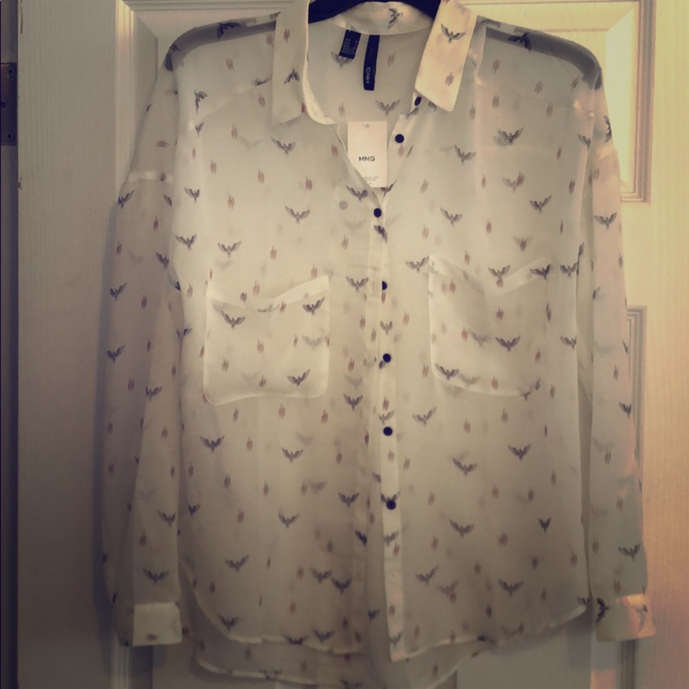 Long sleeve sheer button up